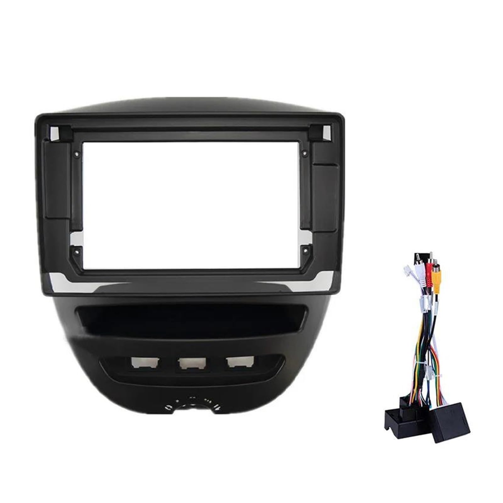 Pannello controllo Montaggio DVD Kit Cruscotto Cavo Filo Pannello Fascia Audio Radio Auto 9 Pollici Per Peugeot 107(Filo del telaio)