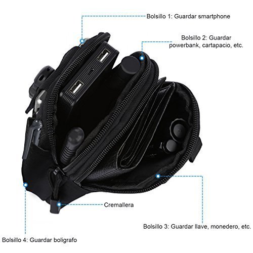 Bolsa de Cintura Táctica de Molle EDC, Bolsa Compacta de Estilo Militar