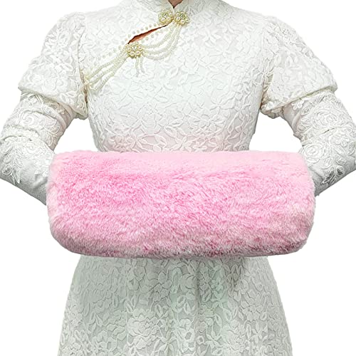 SwirlColor Hand Muffs, Frauen & Mädchen Kunstpelz Muff für Arm wärmende Hand Erwärmen im Winter (Rosa)