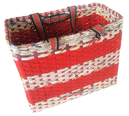 Sonas Creation Paperus, Large, Red, Picnic Basket, Lunch Bag for Office, Shopping Bag, Big Tiffin Basket, Carry Bag, Eco-Friendly, Handmade, of Paper Ropes 11 in Tall 14 in Length 7 in Wide Base (B08NZCCD4B) Amazon Price History, Amazon Price Tracker