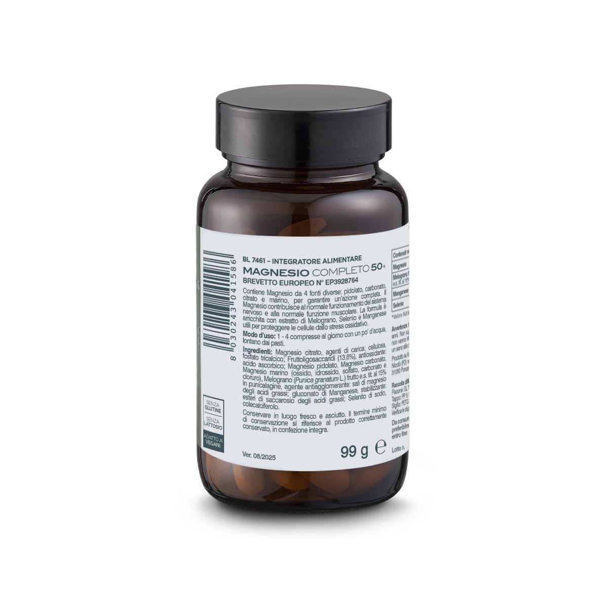 Bios Line Principium Magnesio Completo Brevettato 50+ Compresse, Integratore Alimentare, Magnesio, Selenio, Manganese e Melograno, 90 Compresse