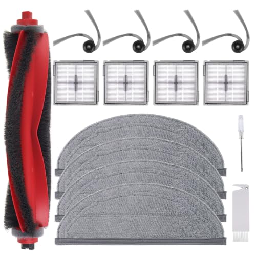 VIEWALL Q10 S5+ Zubehör für Roborock Q10 S5+ Q10 S5 Staubsauger 1 Hauptbürsten 4 HEPA-Filter 4 Wischtücher 4 Seitenbürsten 1 Bürste 1 Schraubendreher Ersatzteilset