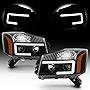 ACANII - For 2014-2015 Nissan Titan 04-07 Armada Black Housing LED Tube Projector Headlights Headlamps Assembly Pair set