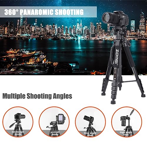 ZOMEi 188 cm Tripod Heavy Duty Tall Tripod Stand, Professional Travel Video Tripod Compatible with DSLR Cameras - Image 4