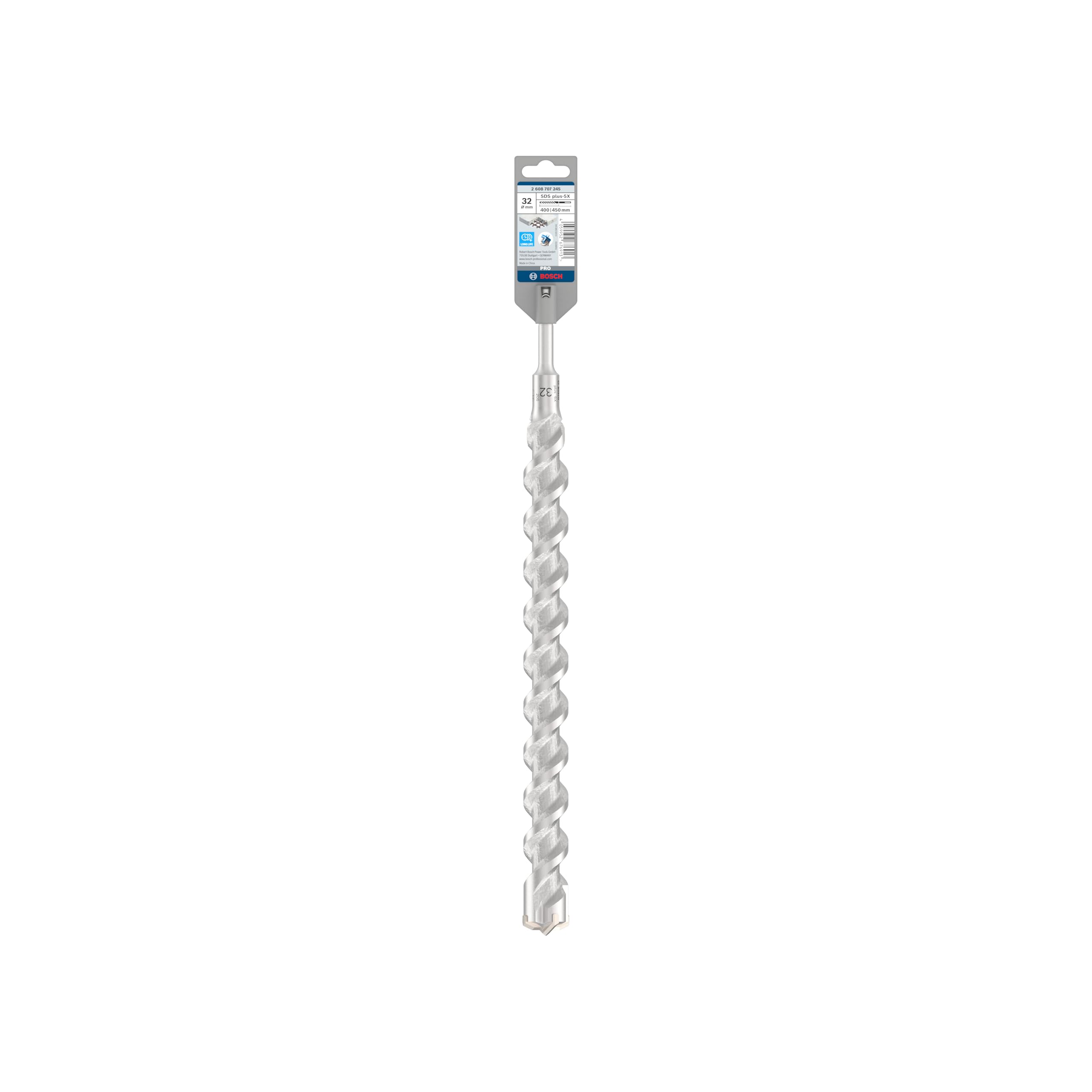Bosch 1x Broca para martillo PRO SDS plus-5X (para Hormigón armado, Hormigón, Ø 32,00 mm, Professional Accesorios Martillo perforador)