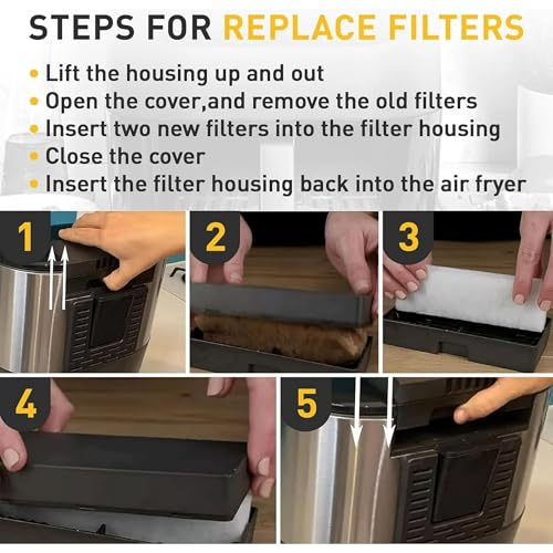 12 Piezas Filtros de Repuesto para Freidora de Aire, Accesorios para Freidora, Filtros Reemplazables con Tecnología Eliminadora de Olores de Fibra para Instant Vortex Plus 6QT miniatura 5