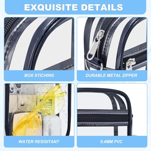 Image of Clear Bag for Stadium Events - Sports Messanger Bag Small Mini Clear Purse for Fan, Concert, Work, Travel