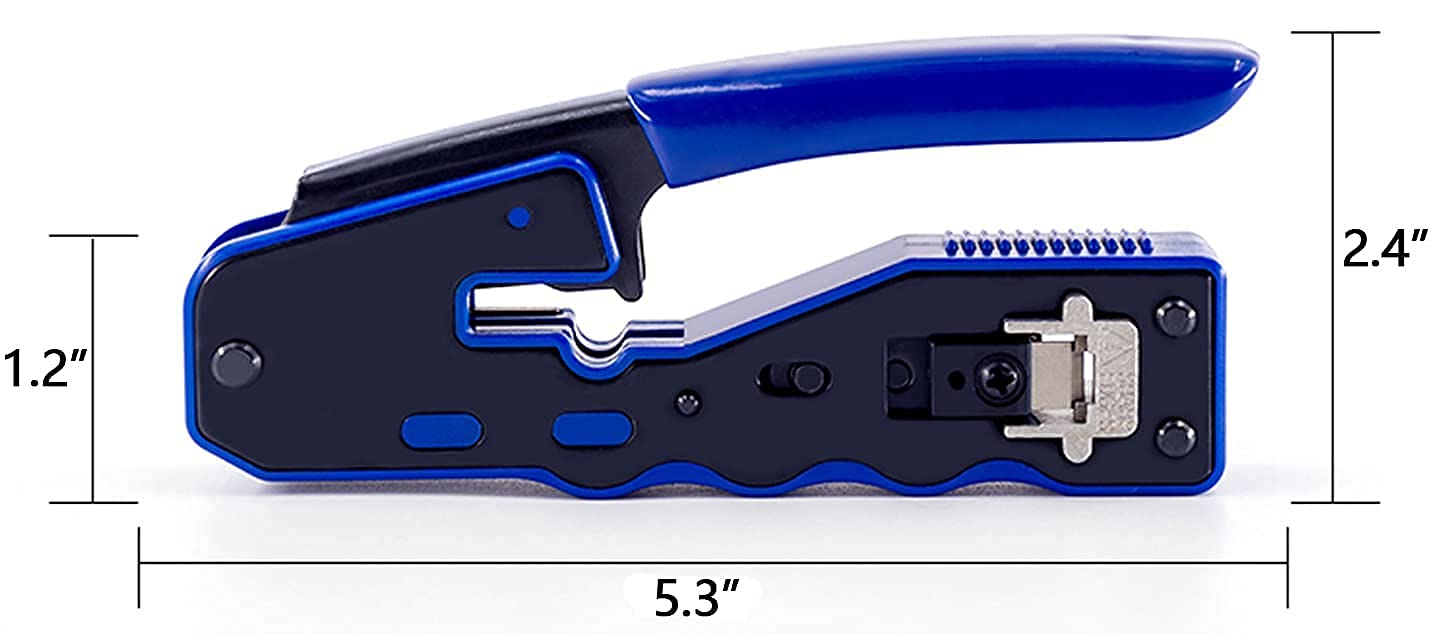 RJ45 Pass Through Crimper, herramienta de crimpado de red/cortador de alambre para conector Cat7/Cat6a/Cat5/Cat5e todo en uno