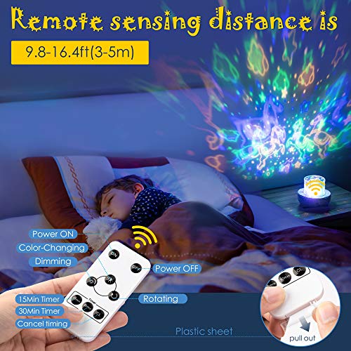Jackyled 6 Sets Of Films Kids Night Light Projector, 360° Rotating Colorful Adjustable Brightness Lights For Kids Bedroom With Remote Control & Timer Design Projection Lamp #TOP4
