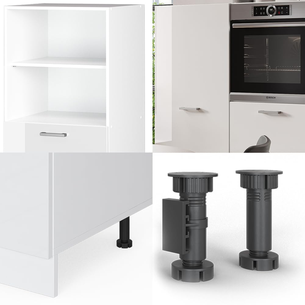 Vicco Küchenblock R-Line, Weiß Hochglanz/Weiß, 180 cm