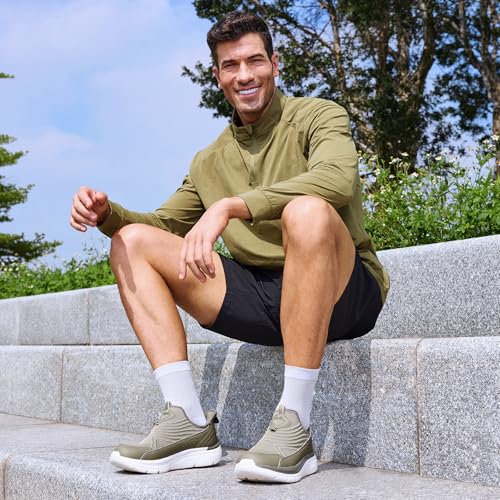 Image of FitVille Men's Extra Wide Slip-On Walking Shoes, Hands-Free Orthopedic Sneakers with Arch Support for Plantar Fasciitis, Bunions and Hammertoes - Step Ease V1