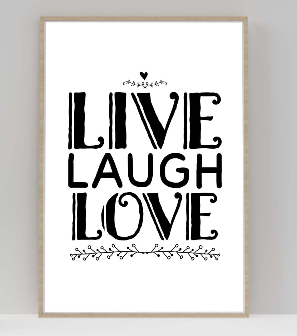 Handmade By Stukk Multicoloured Live Laugh Love Inspirational Positive Thoughts Quote Poster Print Wall(A4 - (210 X 297Mm) )
