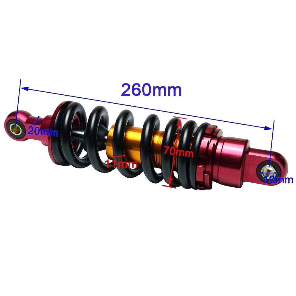 Motorcycle Rear Shock Absorber - 270mm Adjustable Spring