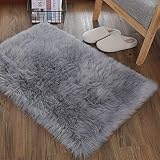 Acogedor y duradero: imitación de piel de oveja cálida, suave y tierno. alfombras para hogar en el sofá, dormitorio, salón, coche, sillón