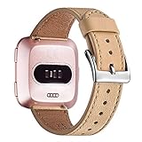 WFEAGL for Fitbit Versa Bands, Top Grain Leather Band Replacement Strap for Fitbit Versa/Versa 2 /Ve