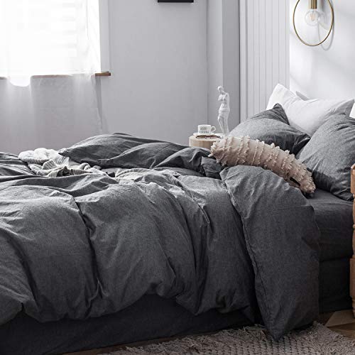 Image of MooMee Duvet Cover Set 100% Washed Cotton Linen Like Oversized King Plus | Relaxed Linen-like Texture. Soft, Breathable & Long-lasting Comfort. Lightweight. Hidden Zipper with 8 Interior Corner Ties