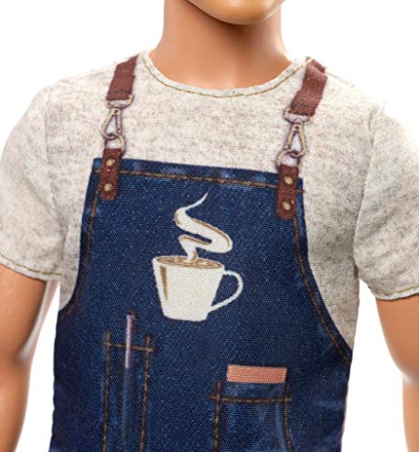 Muñeco Ken Barista con Delantal y Accesorio de Café miniatura 4