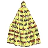 Dogwood Blossoms Cape à capuche pour adulte   Cape de sorcière pour les occasions festives, parfaite pour Halloween et les événements cosplay, Green Fields Machine agricole, taille unique