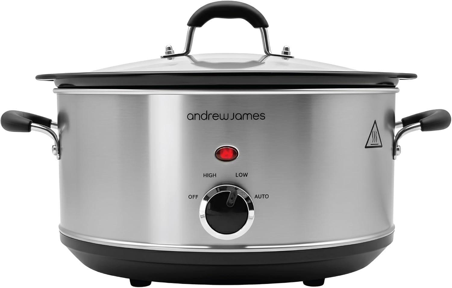 Andrew James Slow Cooker Crock Pot - Sizzle to Simmer Digital Auto Setting with Tempered Glass Lid and Removable Crockpot in Silver 3. 5L-image-43