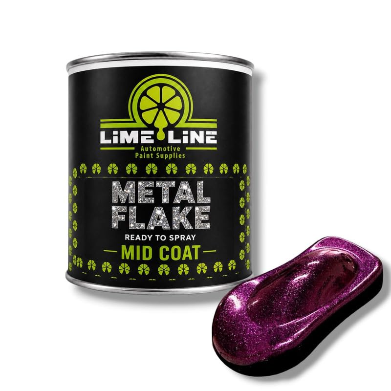 LiME LiNE Automotive Metal Flake Midcoat - No Reducer Needed (Purple, 1 Pint)