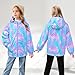 OlyPegic Girls Rain Jacket Waterproof Hooded Fleece Lined Lightweight Windbreaker Kids Outdoor Jackets Windproof Raincoats for Toddler Mermaid 4-9T