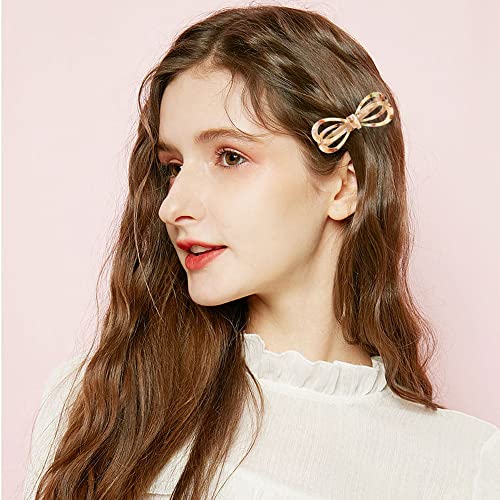 3 Pack Bow Hair Clips Acetate Duckbill Hair Barrettes French Fashion Hollow Bow Hair Pin Hair Accessories For Women Girls (2.5 Inch) #TOP3