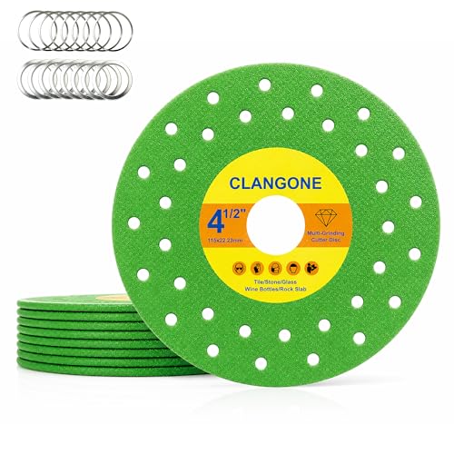 CLANGONE 8-Piece 4-1/2 Diamond Tile Saw Blade for Angle Grinder Dry/Wet Cutting Tools & Grinding Disc for Porcelain Ceramic Glass Marble