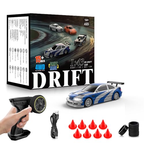 RC Drift car, 1/43 Mini Rc Drift car with Gyroscope, 2.4GHz Full Proportional Remote control Cars,...
