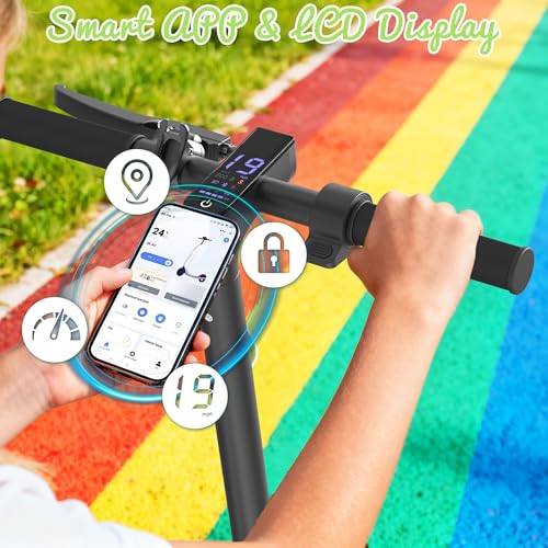 Image of WERHY Foldable Kids Electric Scooter, 350W Motor, Max 12 /16Miles Long Range, 19 MPH Max Speed, 8.5 inch Solid Tire, Lightweight Foldable E-Scooter with Dual Braking, Digital Display, Cruise Control