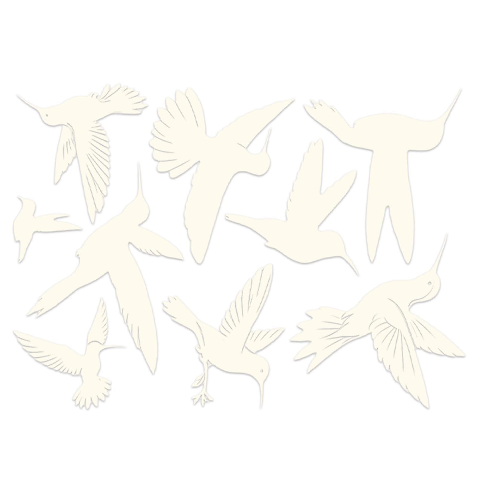 Hummingbird Window Decals for Bird Strikes, Window Clings with Static Adhesive, Frosted UV Reflective Glass Stickers for Outdoor Use, Save Birds from Collisions, Home Decor White 1pc