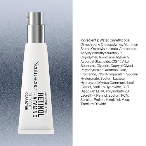 Neutrogena Rapid Tone Repair Retinol + Vitamin C Face Serum, 1 fl. oz | Retinol + Vitamin C, Dark Spot Corrector, Daily Anti-Aging Serum, Brightens and Evens Tone, Mineral Oil- and Dye-Free - image 7