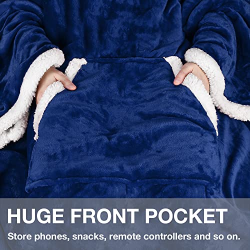 Image of Catalonia Sherpa Wearable Blanket with Sleeves and Kangaroo Pocket