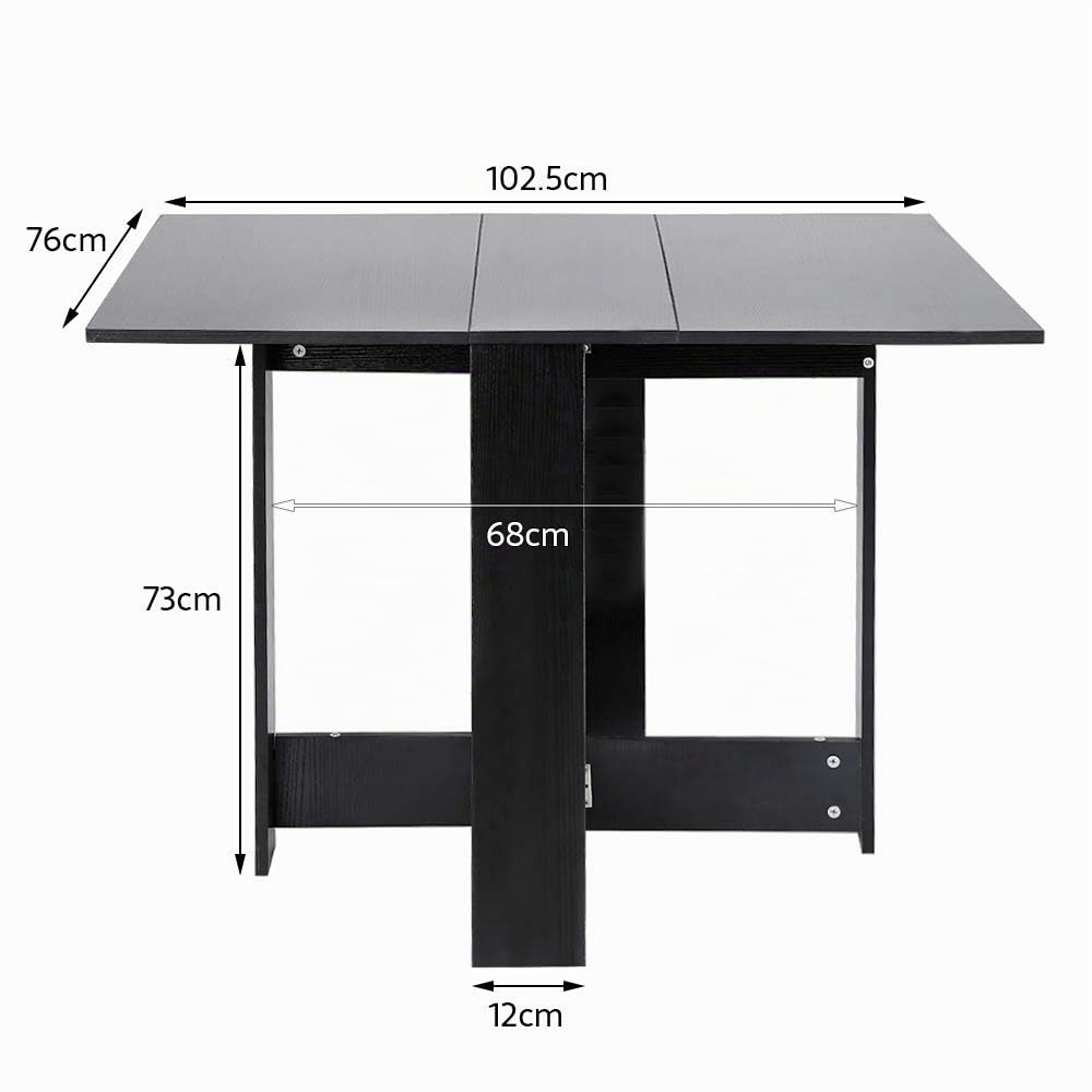 LANTUS Tavolo Consolle a Ribalta con Vano Mensola, Tavolino da Salotto e Cucina Pieghevole Salvaspazio,Tavolo Richiudibile, Tavolo Pieghevole, Legno,per 4-6 Persone (103 * 76 * 73,4 cm (nero))
