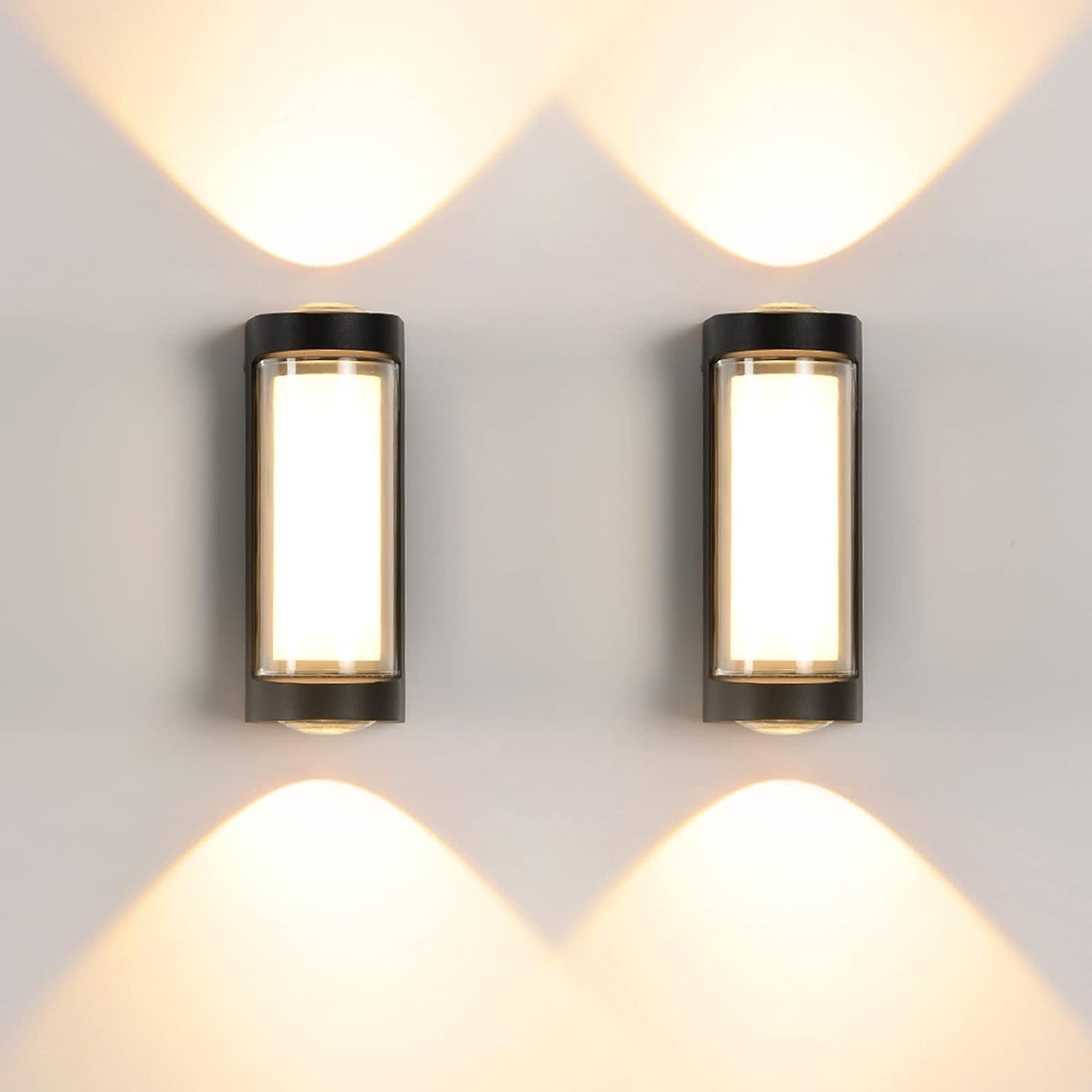Groeien LED Modern Outdoor Acrylic IP65 Waterproof Wall lamp Decorative Garden Light Up and Down Light Outdoor Light for Bathroom Balcony Hallway Stair Cage (Rectangular02,Pack of 2) (B0C9J8W3HY) Amazon Price History, Amazon Price Tracker