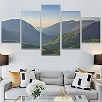 SIGNWIN 5 Panel Canvas Wall Art Mountainscape for Home Decorations Ready to Hang - 60