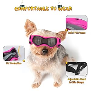 Dog goggles small breed dog sunglasses small breed dog eye sun light protection uv protection goggles for dog with adjustable straps small pink   cucciolini doodles