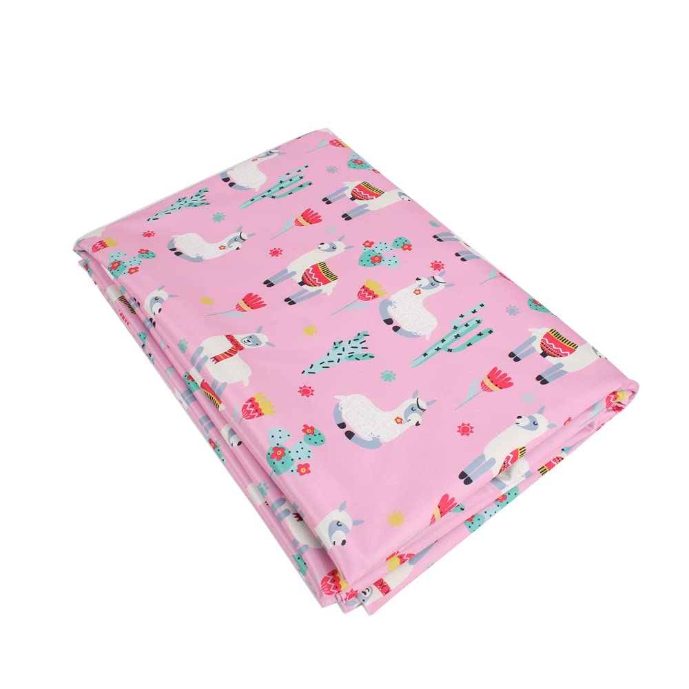 PUL Fabric, KOGITI Digitally Printed, Water Resistant for Baby Cloth Diaper Cover, Pink Alpaca (78.7 Inch) (W1)