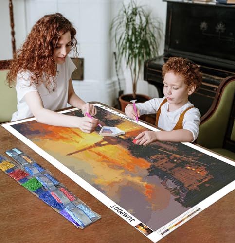 Diamond Painting Grand Format Tour Eiffel et Coucher de Soleil 70x40 cm - 2