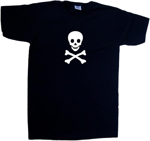 Amazon テツリーデザイン Teetreedesigns 海賊ドクロマーク2 ブラック Vネック Tシャツ ホワイト プリント Xx Large Tシャツ カットソー 通販
