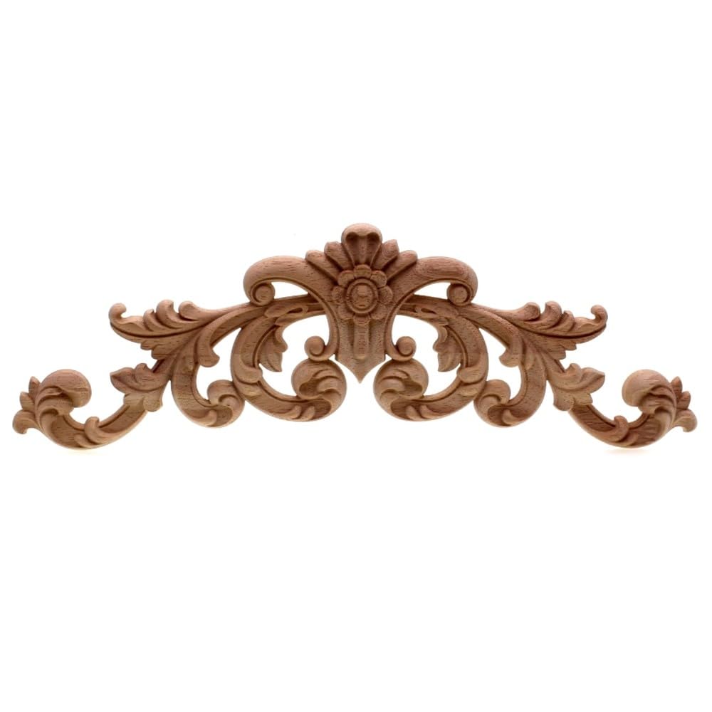 Aplique de esquina de madera tallada de 40x13cm vintage para muebles y paredes