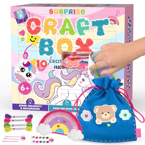 Fozcmisw Kit Couture Enfant dès 6 Ans - 10 Projets DIY Animaux en Feutrine, Loisir Créatif Fille, Activite Manuelle Apprendre à Coudre, Cadeau Fille 7 8 9...