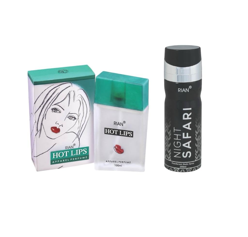 RIAN Hotlips Apparel Perfume (100ml) & Night Safari Deodorant (200ml) Combo-image-48