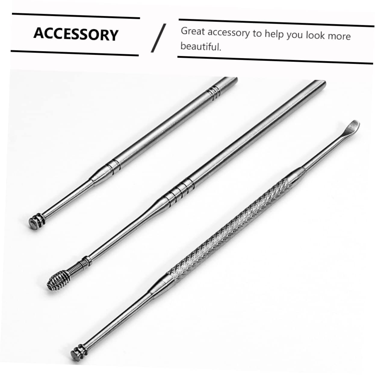 GOOHOCHY Ear Spoon Kit 2 Pack Adults Boys and Girls Ear Scoop Medical Grade Stainless Steel Easy to Clean Use