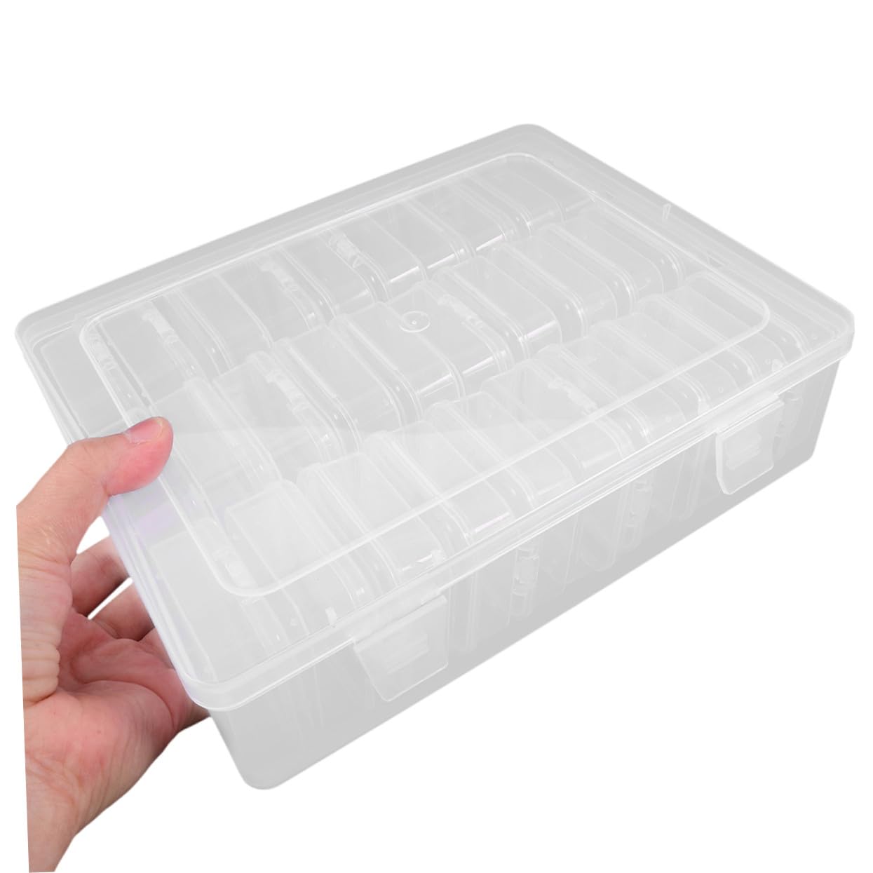 Angoily 2sätze Kunststoffbox Transparent mit Deckel Kleine Aufbewahrungsbox für Bastelbedarf Perlen Schmuck Kleinteile Diy-zubehör und Haushaltsartikel