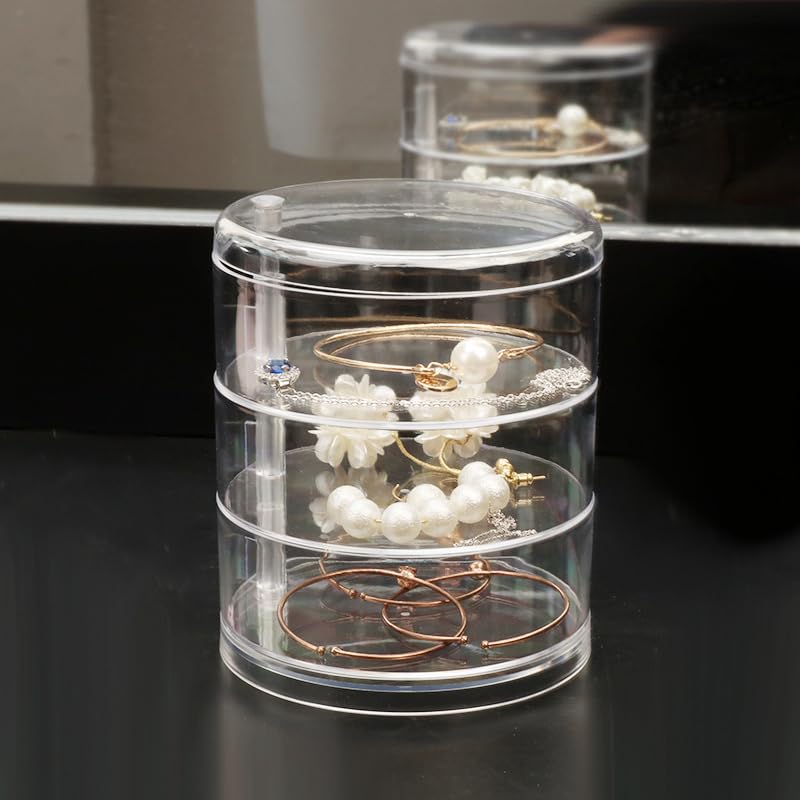 Dofover 2 Pack 360 Degree Rotating Makeup Organizer,Adjustable Multi-Function Cosmetic Storage Box,Large Capacity Bathroom Containers for Headband,Bows,Hair Tie, Cotton Swab Organization,Toy Blocks