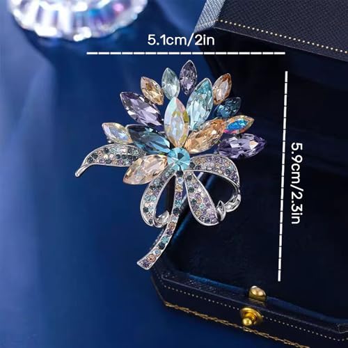 Image of Dainty Brooch Pin for Women, Rhinestone Scarf Shawl Costume Brooches and Pins Flower Boutonniere Hat Bag Suit Dress Accessories Pearl Brooches Lapel Pins