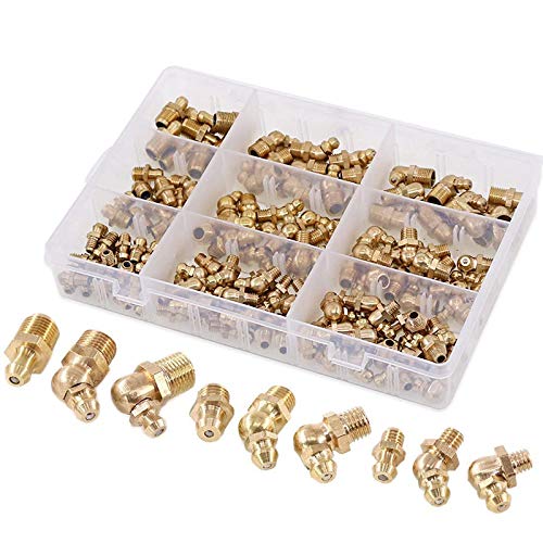 Kit raccord de graisse hydraulique 145 pièces en laiton standard métrique Zerk droit et coudé