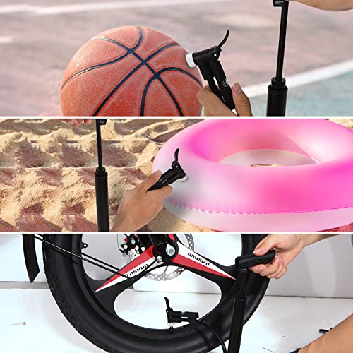 Nauflex Mini bomba de bicicleta com medidor de pressão, alta pressão de 120 PSI, bomba de bicicleta