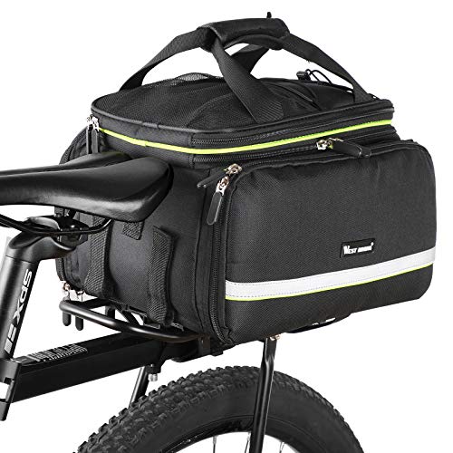 35L Bike Storage Bag Double Side Pannier Bags Waterproof Cargo Rack Pack Saddle Bag Shoulder Bags with Rain Cover for Riding Multi-function Bicycle Rear Seat Trunk Panniers Pouch Cycling Accessories
