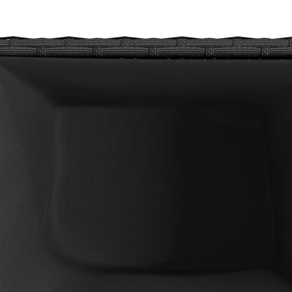 Jardinière Noir en résine tressée 36x30x32 cm avec Cadre Acier et Sac Non tissé, Pot Cache Jardiniere pour Plante Fleur Interieur Exterieur Balcon terrasse Jardin, décoration Durable